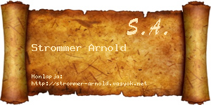 Strommer Arnold névjegykártya